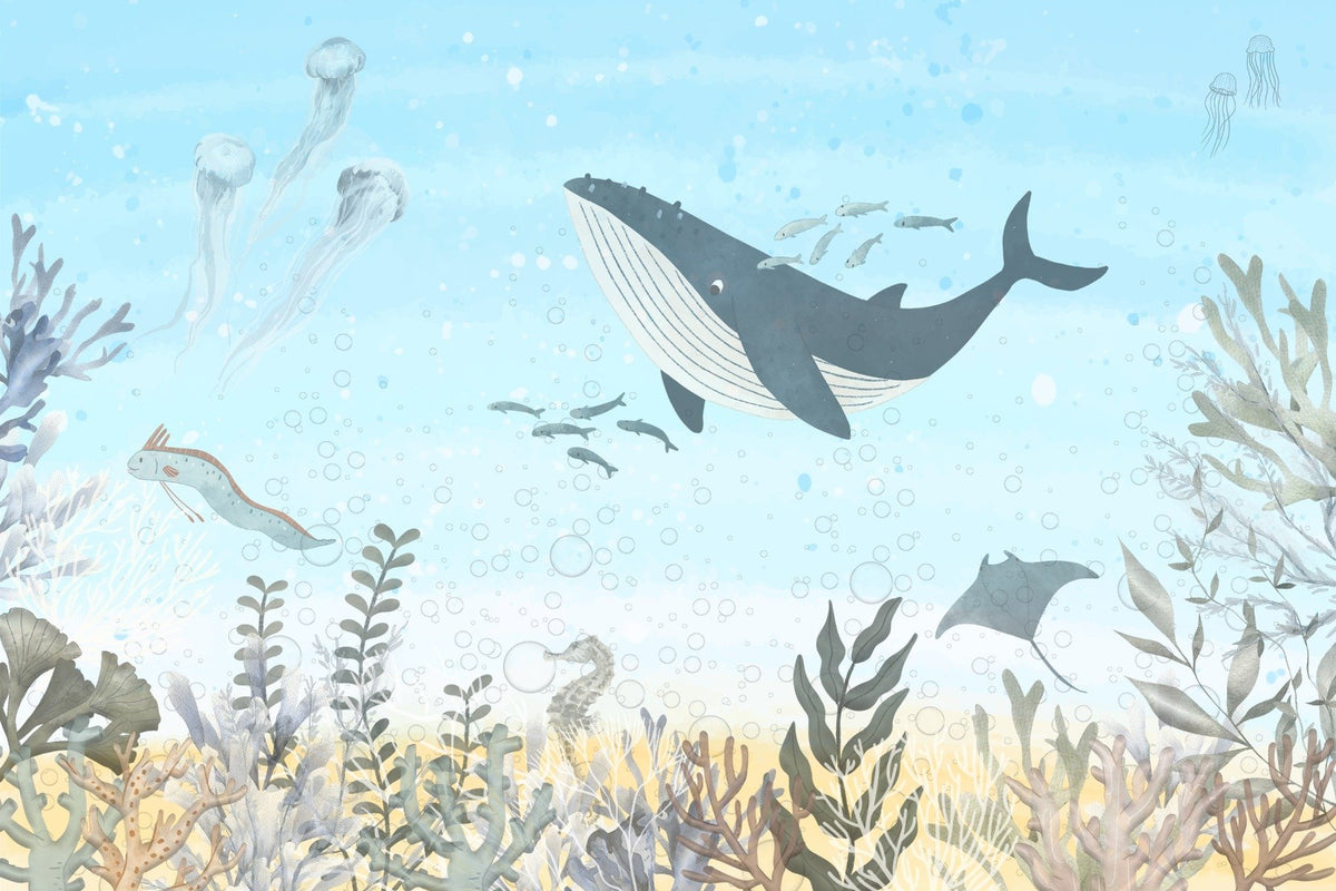 Oceanic Harmony Wall Mural in your room — zoomed