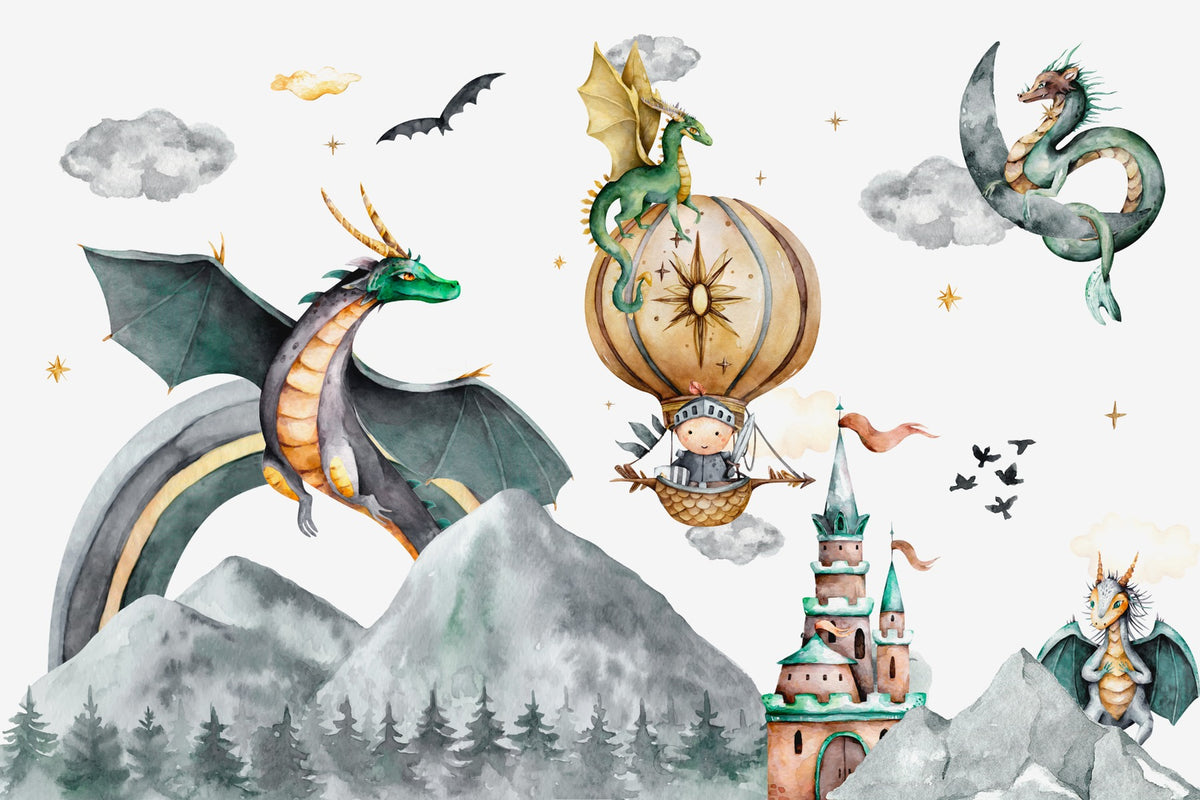 Mystical Mountain Dragon Wallpaper in your room