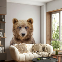 Soft pastel wallpaper featuring baby bear designs

