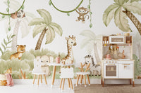 Baby Safari Animals Watercolor Wallpaper - Giffywalls