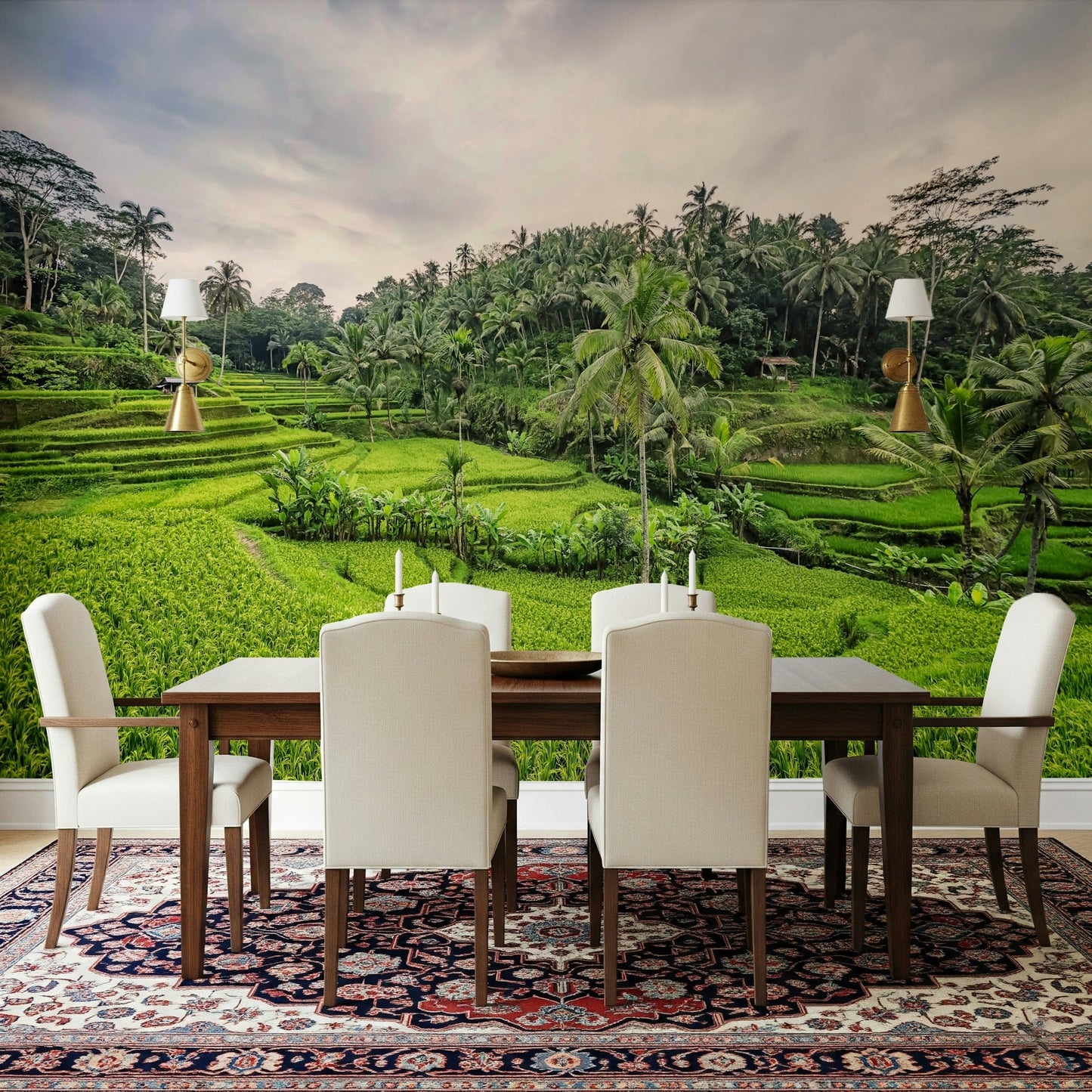 Southeast Asia Bali Rice Terraces photo background wall wrap.
