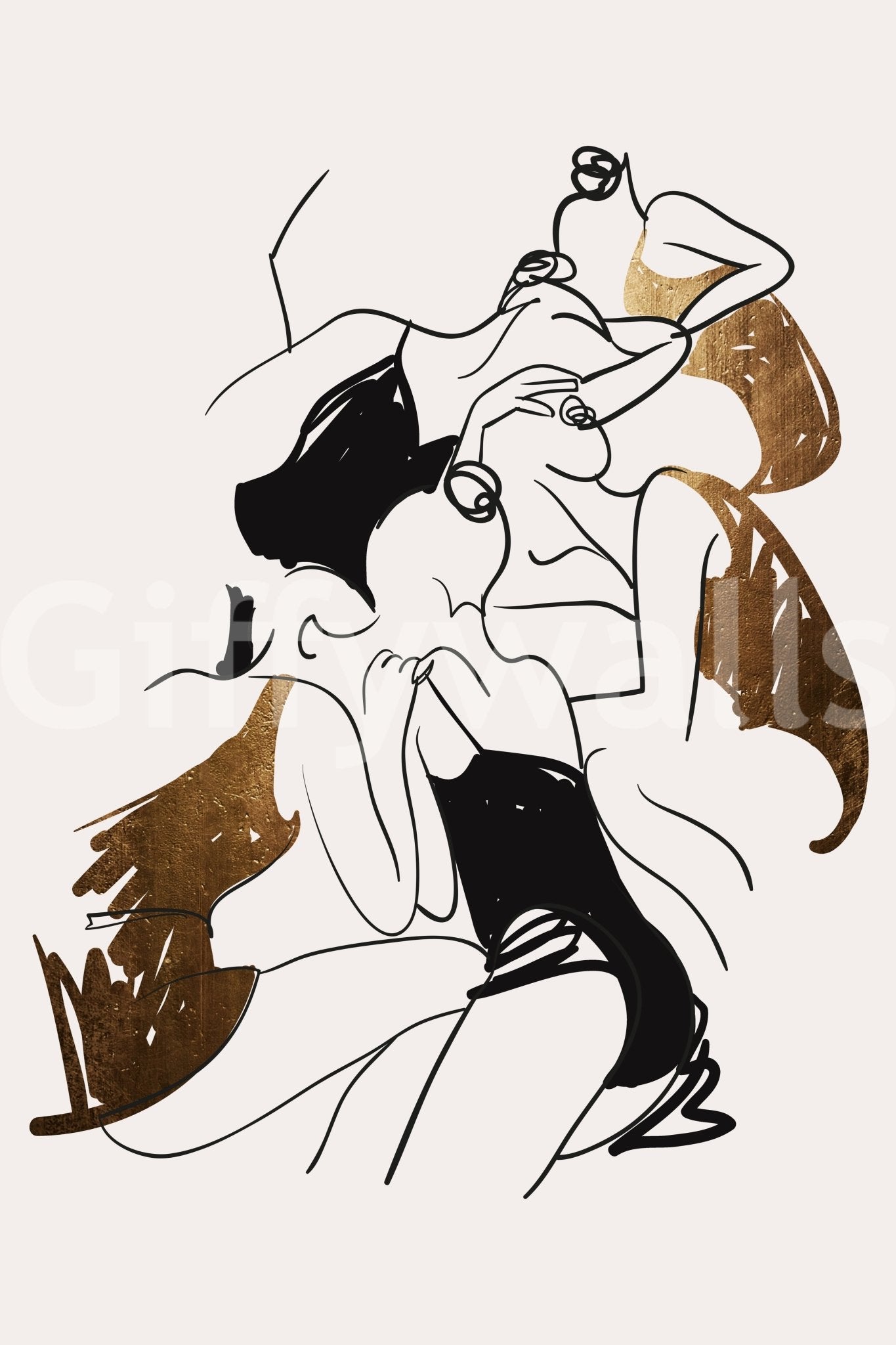 The texture appears smooth and artistic, like a painting or sketch.
