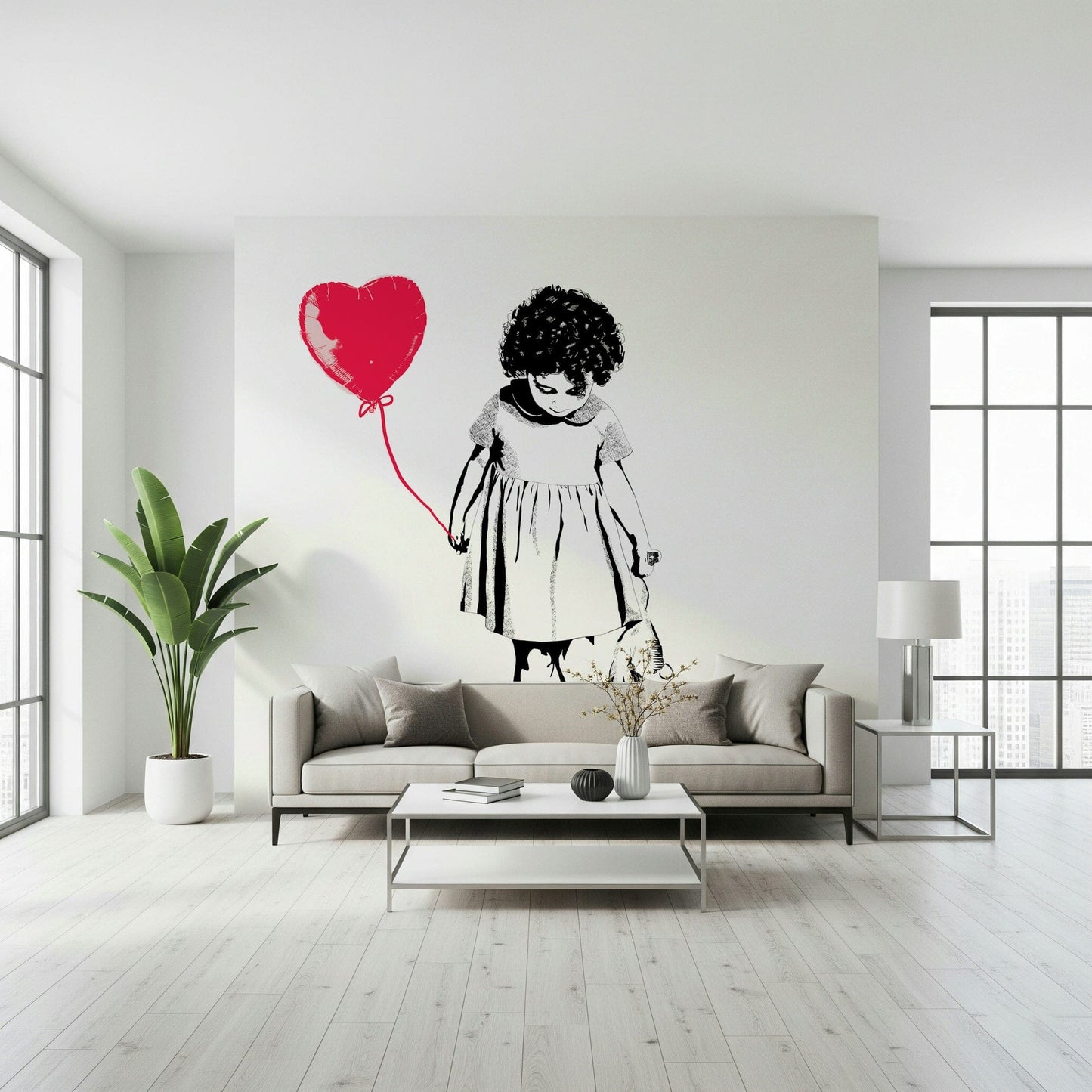 Balloon Girl Art Wall Mural