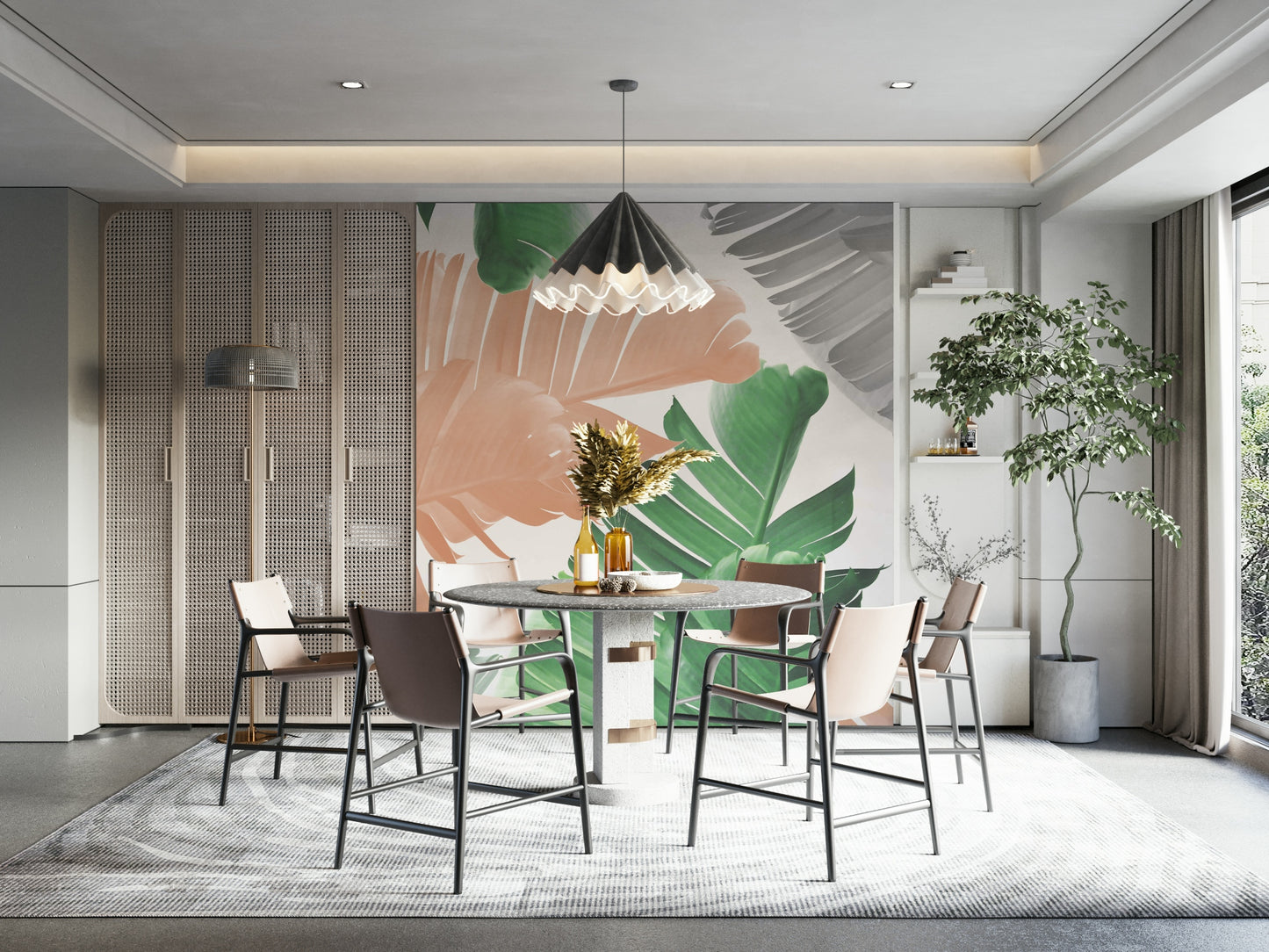 Banana Leaf Play wallpaper in nursery setting

