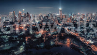 Dark green park wallpaper Bangkok Nightscape skyline