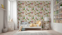 Fun Barnyard Buddies wall mural backdrop, perfect for playrooms, inviting atmosphere.