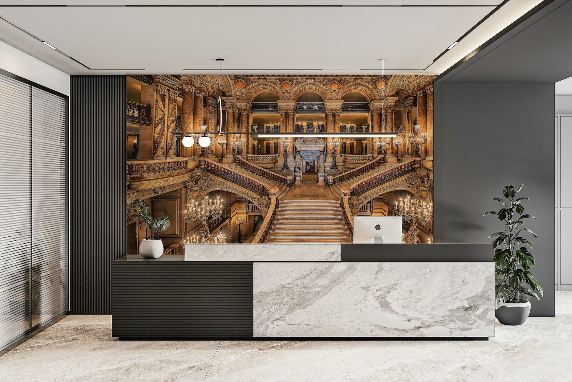 A contemplative classic floral wallpaper mural for a feature wall.

