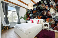 The colors are rich and dramatic, including various shades of deep tones.


