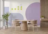 Modern geometry mural inspired by Bauhaus style

