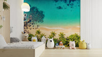 Wall mural showing a quiet beach scene

