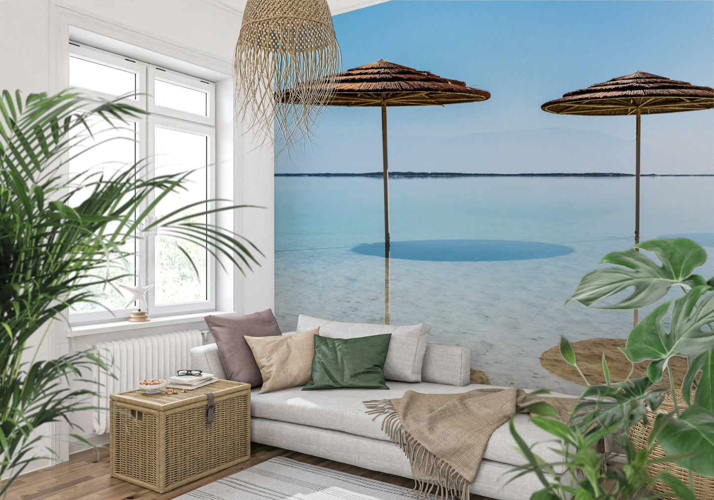 Seaside Beach Parasols wall decal graphic illustration vacation feel