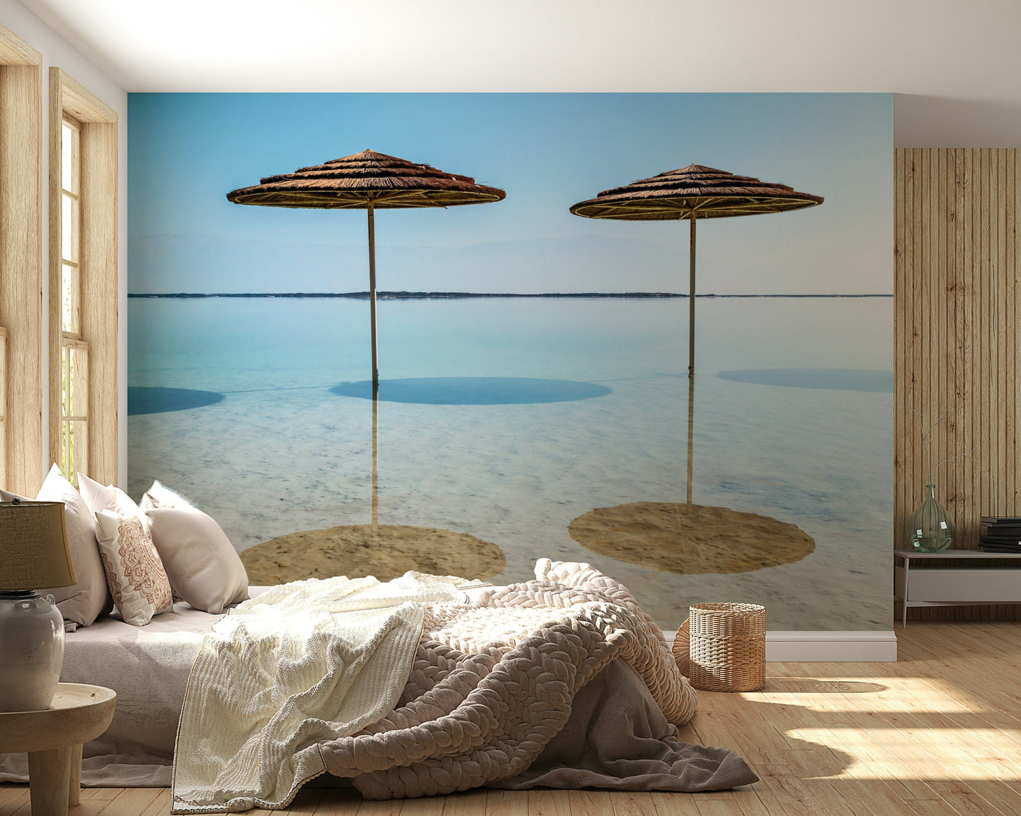 Summer Beach Parasols wall mural unique minimalist design beach escape
