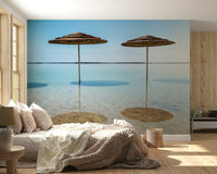 Summer Beach Parasols wall mural unique minimalist design beach escape