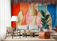 Beach Vibes Surfboards Wall Mural