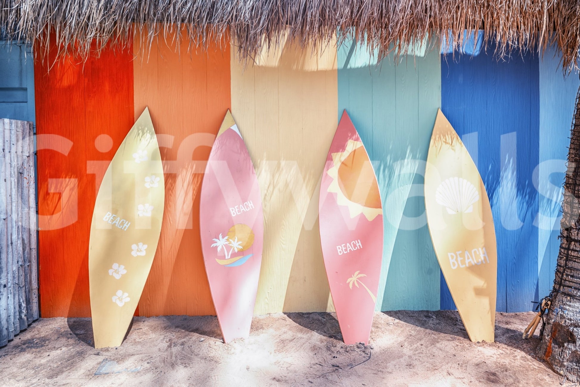 Beach Vibes Surfboards Wall Mural