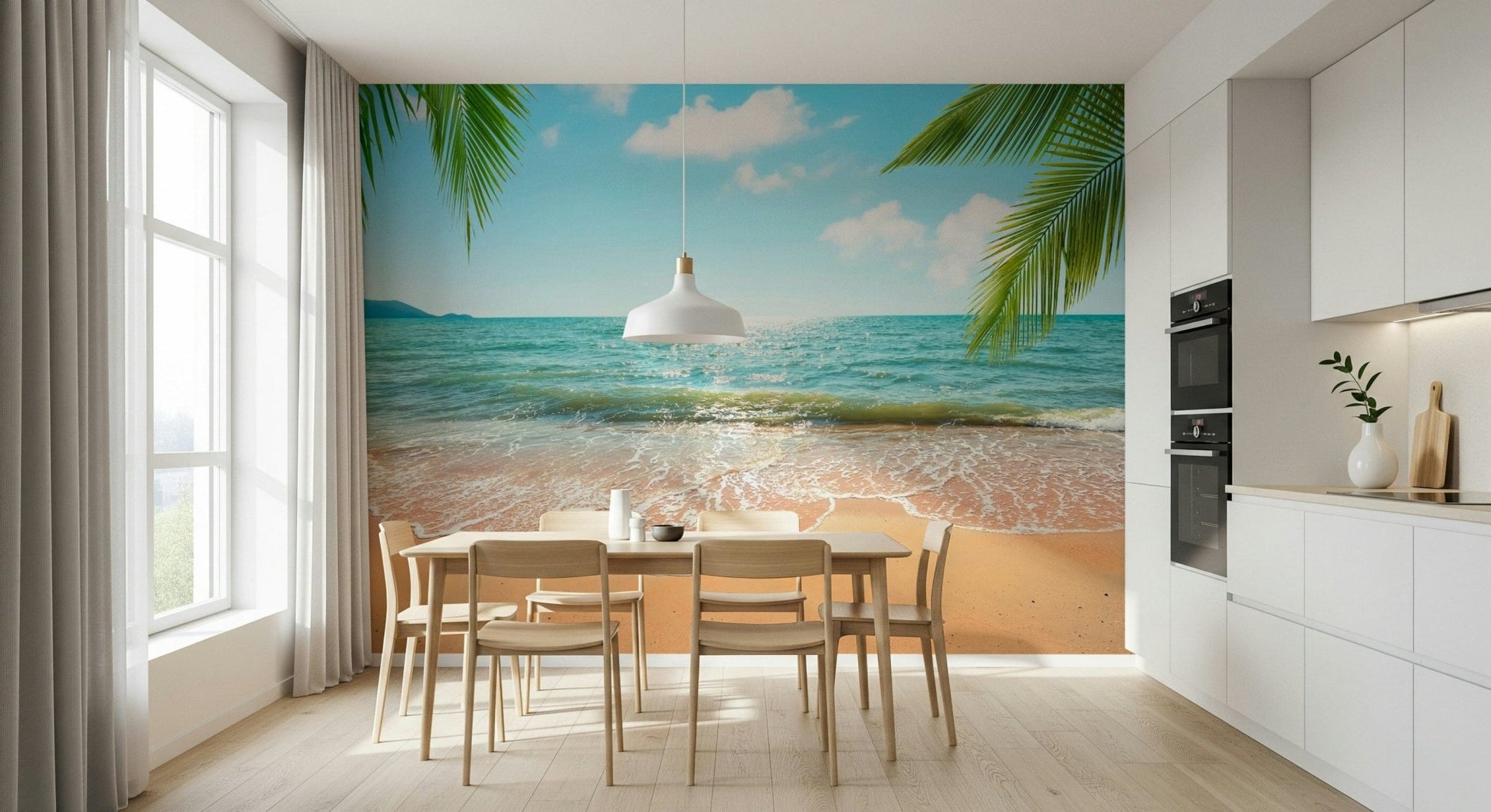 Beach Beachside Bliss wallpaper, nature scene, refreshing waves, marvelous pattern.