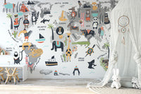 Beautiful Animal World Map Wallpaper - Giffywalls
