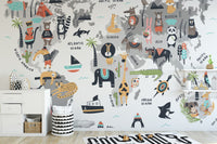 Beautiful Animal World Map Wallpaper - Giffywalls