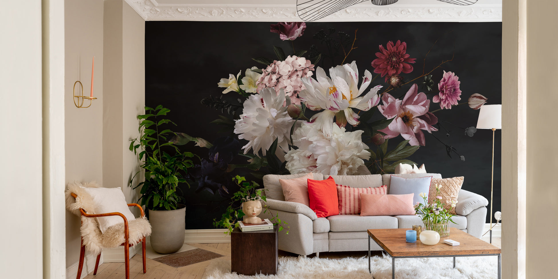 beautiful garden flowers removable peel and stick wallpaper