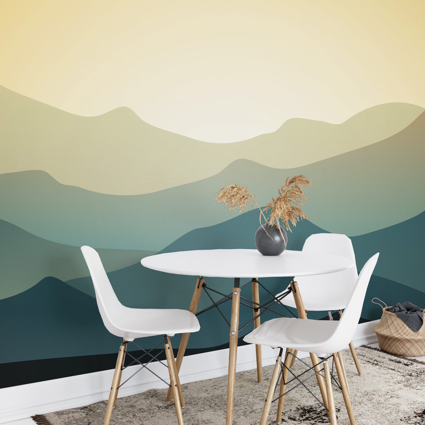 Beautiful Green Mountain Wallpaper Mural - Giffywalls