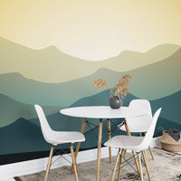 Beautiful Green Mountain Wallpaper Mural - Giffywalls