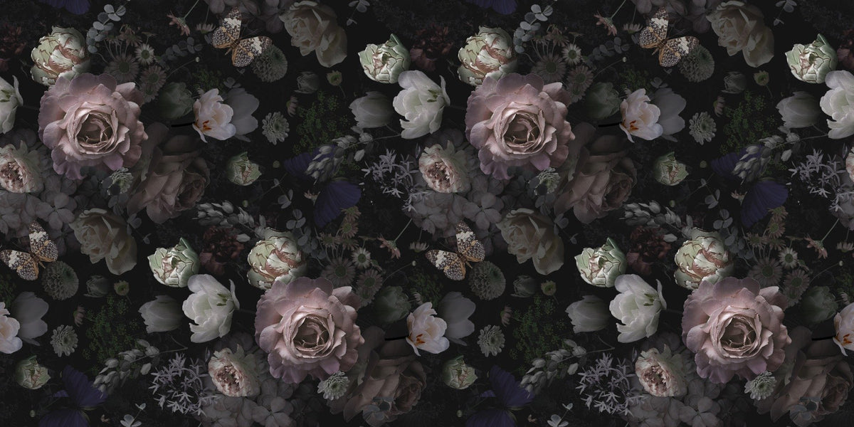 Dark Flower Wallpaper – Roses and Wildflower in your room