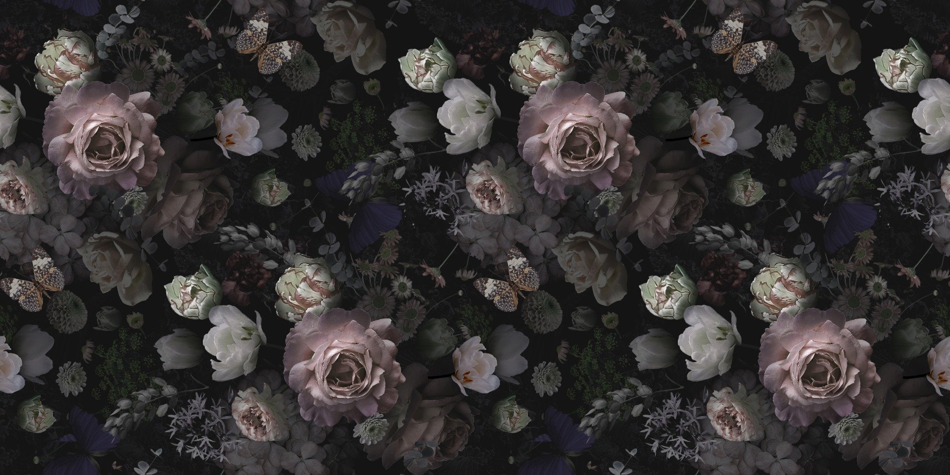Dark Flower Wallpaper – Roses and Wildflower