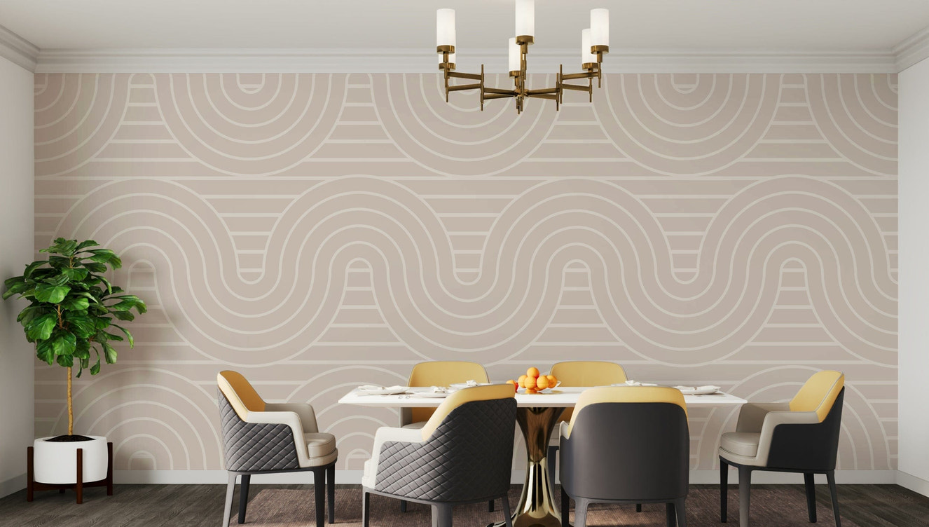 The design features a repeating pattern of soft, interconnected arches.

