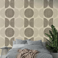 A serene beige geometric wall mural for your decor.

