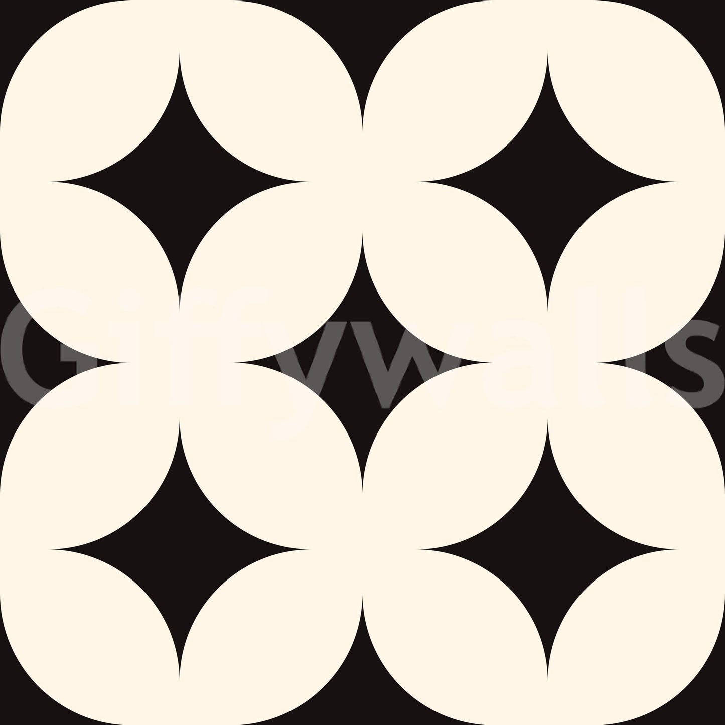 Neutral cream and black star design deco wallpaper art.
