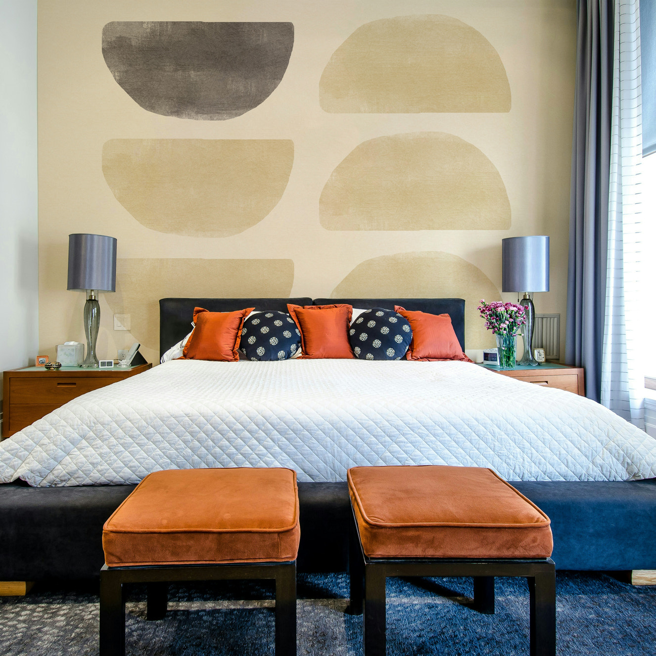 Beige abstract wall mural pattern

