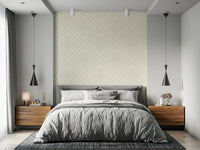 Delicate Beige Chevron wall art, criss-cross angular mural.