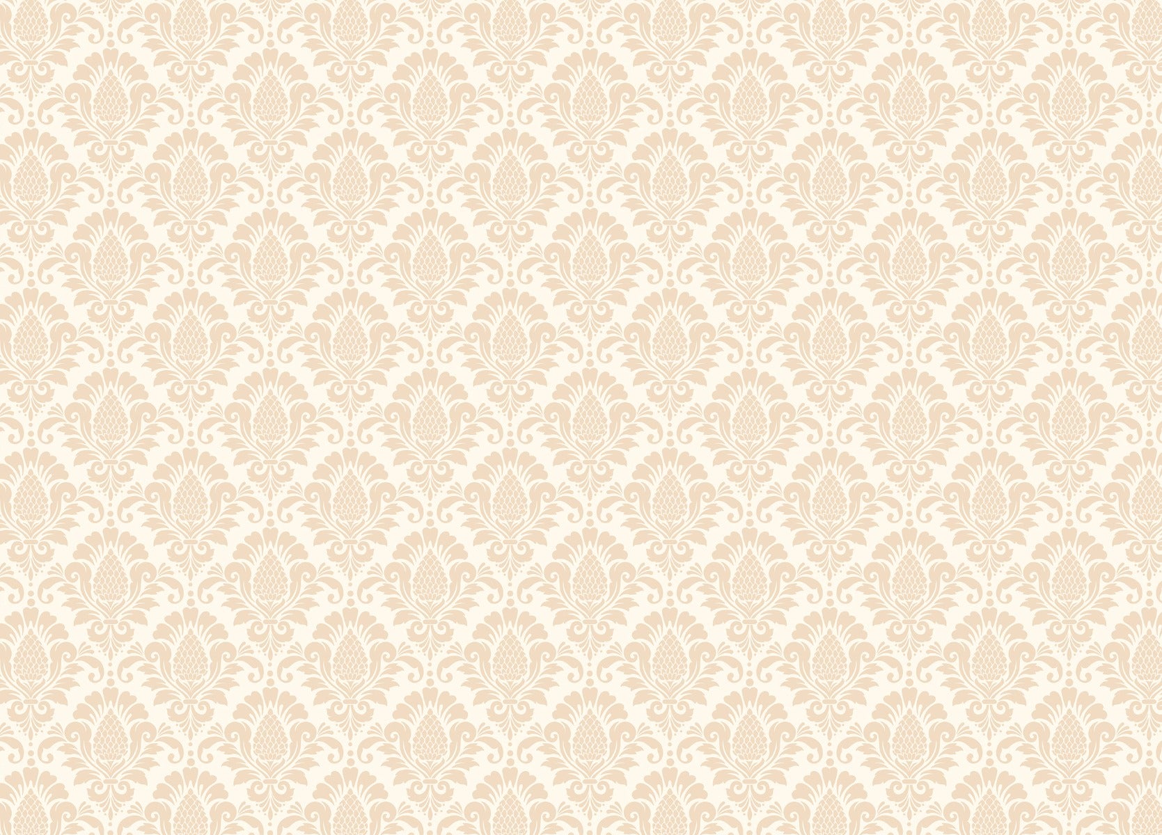 Artful Damask Pattern in Beige Wallpaper