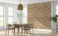 Light mocha floral image wall mural, Neutral Floral Haze, seamless repeat pattern.