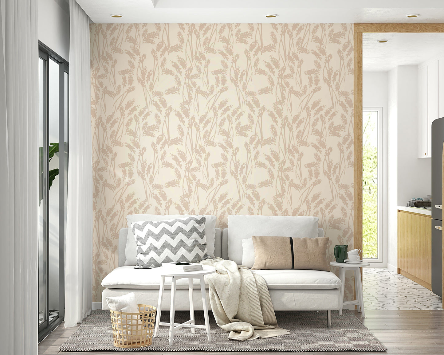 Beige Grasses Wallpaper

