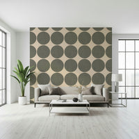 Decorative dot wallpaper with evenly spaced green circles creating a playful repeating pattern