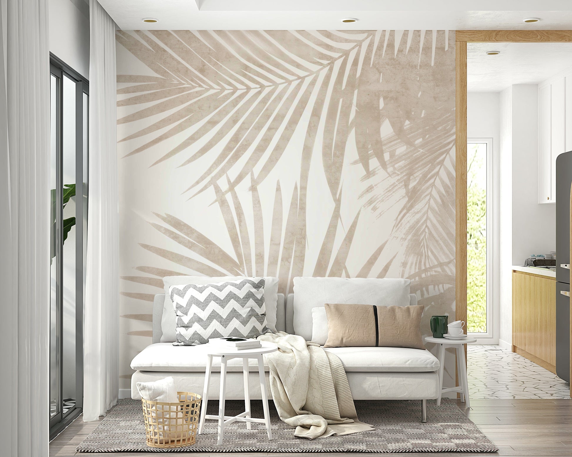 A neutral-colored nature wallpaper for walls.