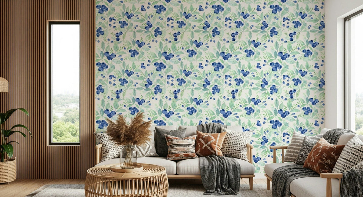 Kitchen bathroom wall covering Berry Bliss Watercolor design
