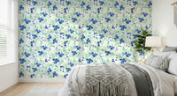 Watercolor blueberry vines wall mural Berry Bliss Watercolor