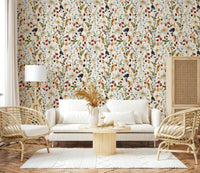 Soft artistic background of Berry Bloom Meadow unique wall print.