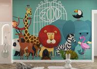 Zoo Animals Wallpaper Mural