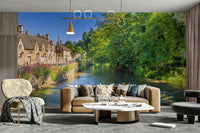 A serene English countryside wall mural for your decor.

