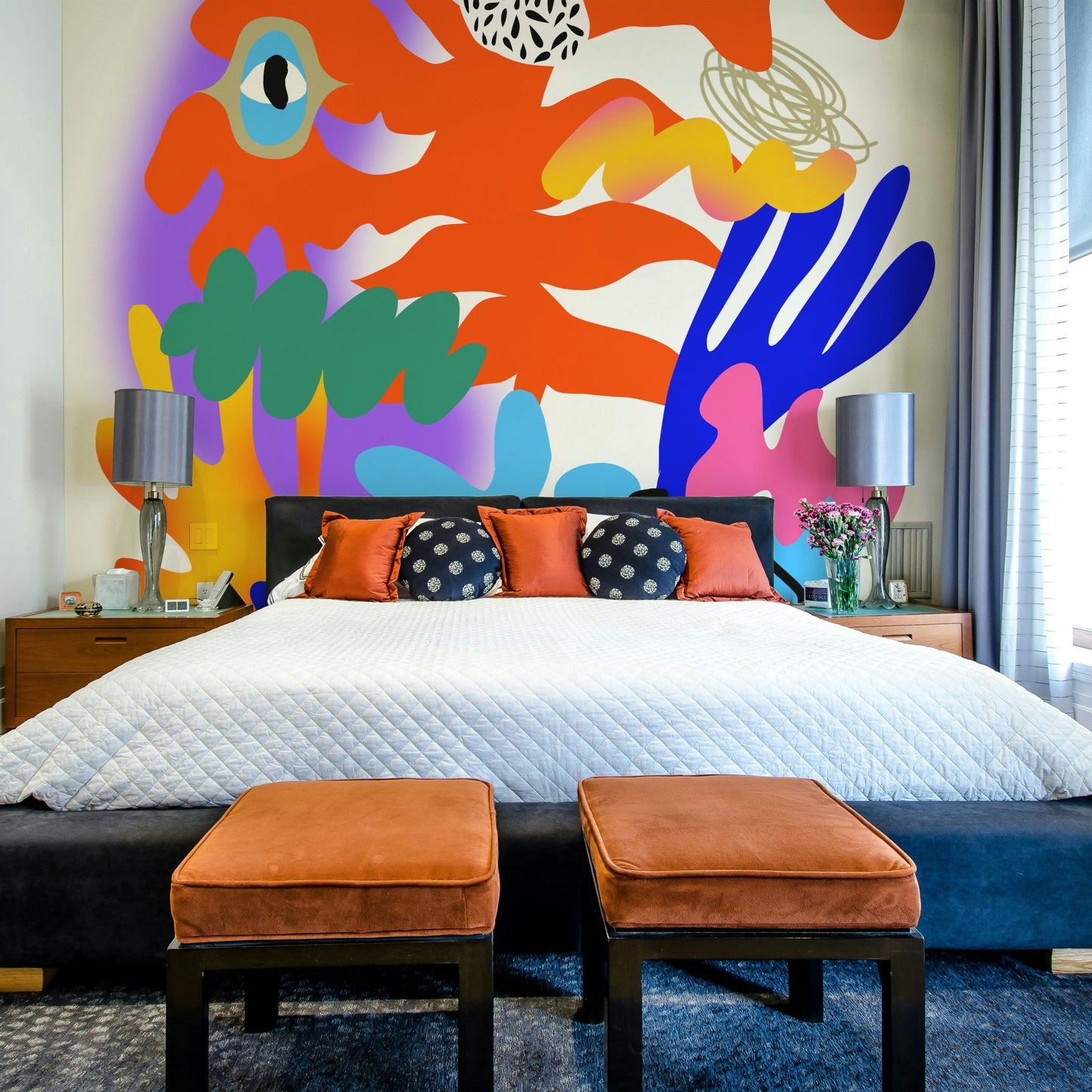 Vibrant space-inspired mural bringing the universe to your walls

