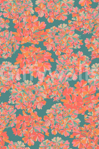 Art Deco style Big Bloom motif, retro color palette wallpaper