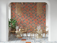 Vintage English floral motifs style this wall mural.