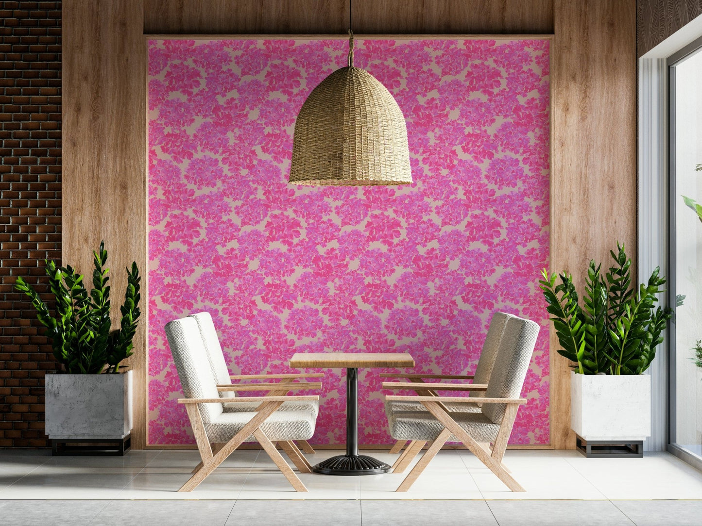 Antique rose petals define this botanical wallpaper