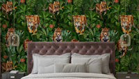 Big Cats of the Jungle wallpaper featuring tigers, lions, and leopards

