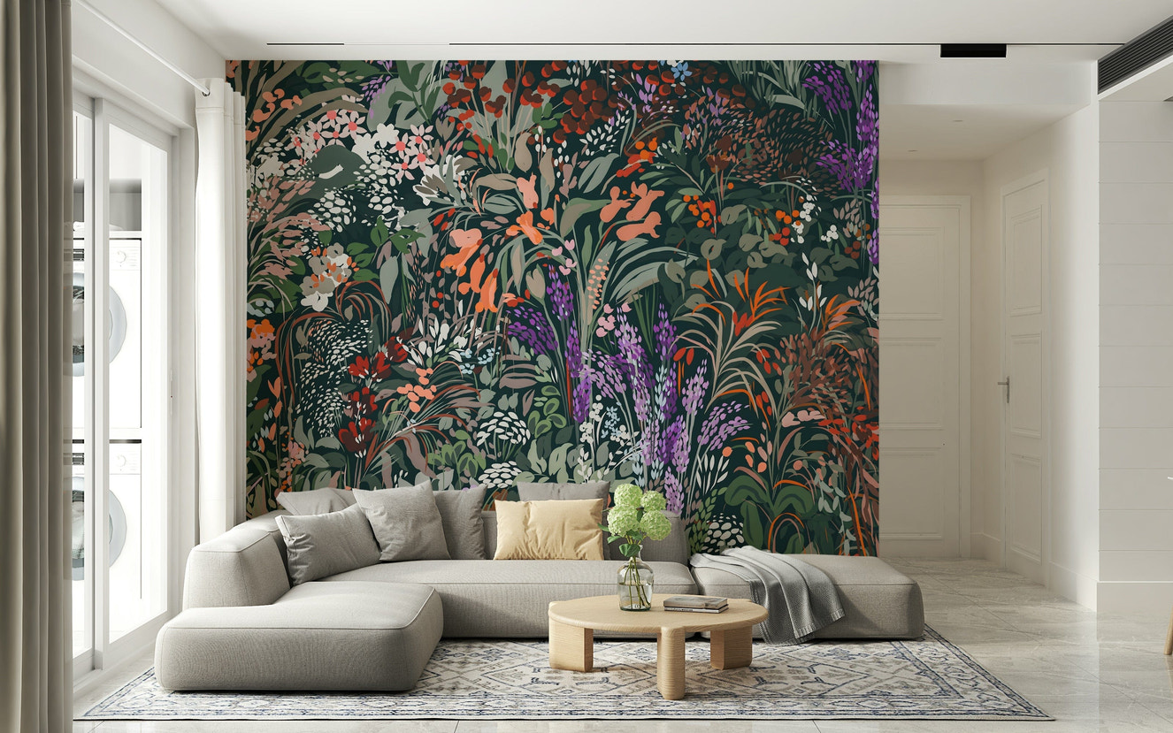 Captivating Biodiversity Canvas mural print, rich composition highlighting the complexity of plants.