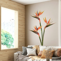 Tropical-inspired Bird of Paradise Bloom mural wallpaper for walls.

