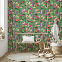 Delicate floral design featuring songbirds and petals

